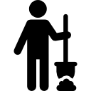 Icon Person mit Spaten
